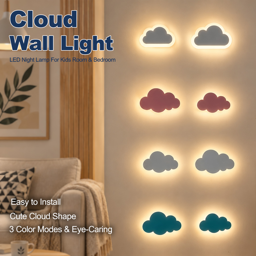 LED Cloud Wall Light Night Lam - Baby Nursery Wall Lights 评论和价格