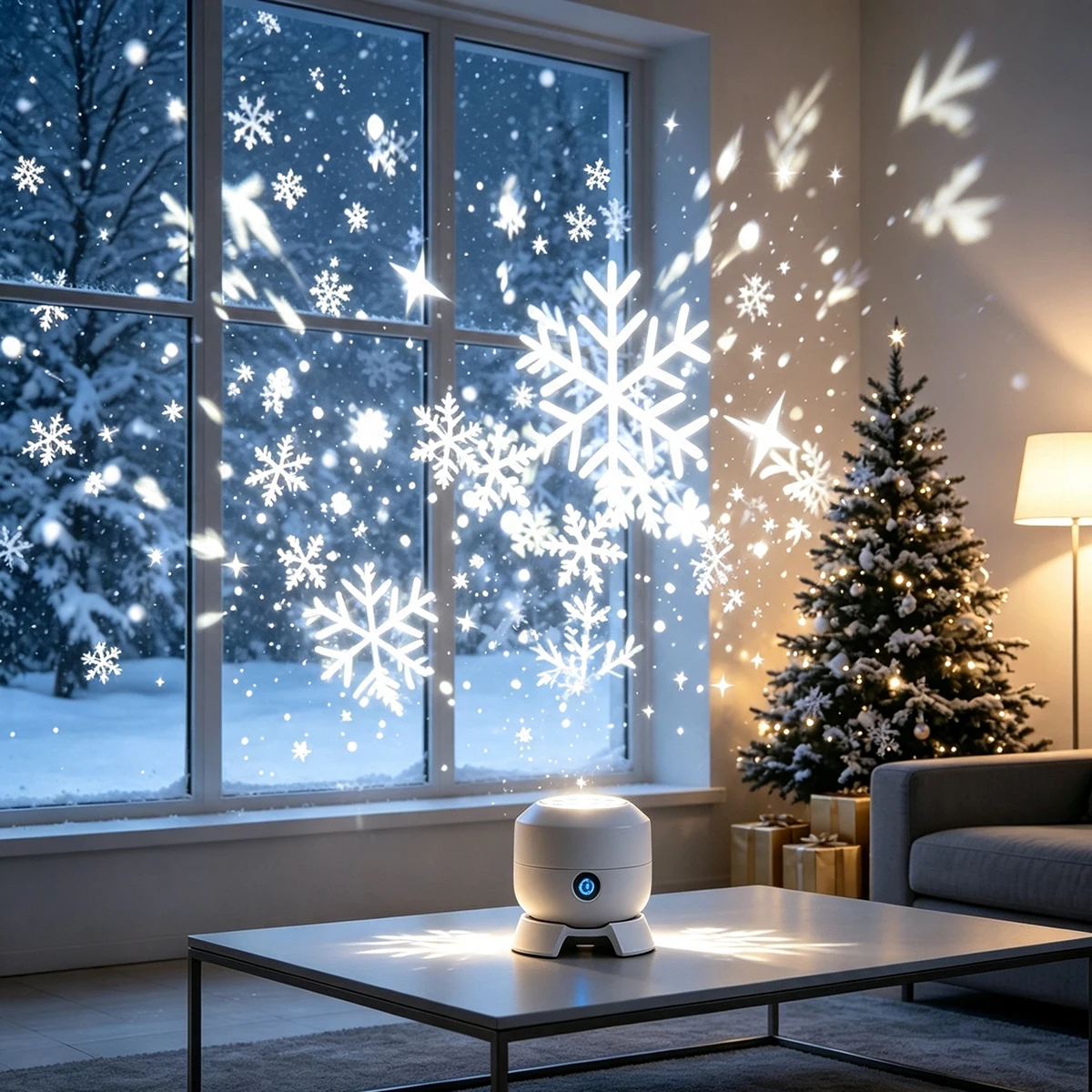 LED Rotating Snowflake Star Pr - Baby Nursery Wall Lights 评论和价格
