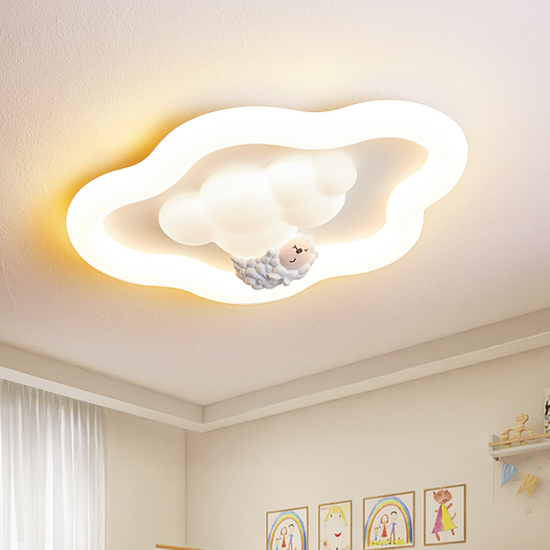 French Creamy Cloud Ceiling Li - Baby Nursery Light Fixture 评论和价格