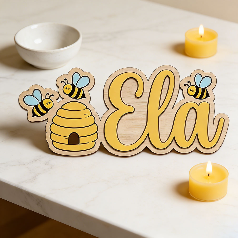 Personalized Cute Bee Hive Nam - Baby Nursery Decor Girl 评论和价格