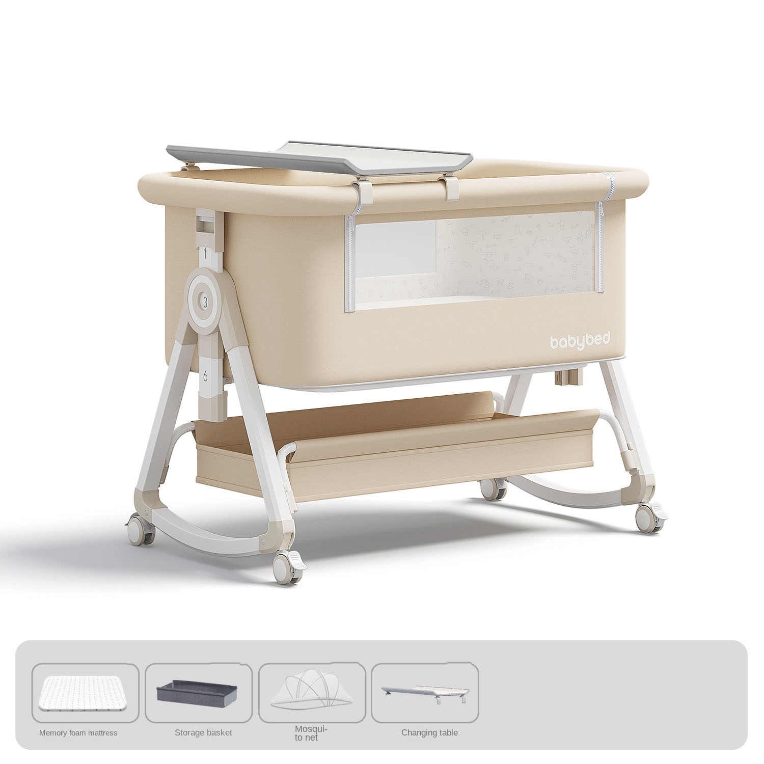 Baby Crib , Portable and Adjus - Baby Nursery Trolley 评论和价格