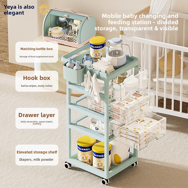 Movable Baby Storage Cart Mult - Baby Nursery Trolley 评论和价格