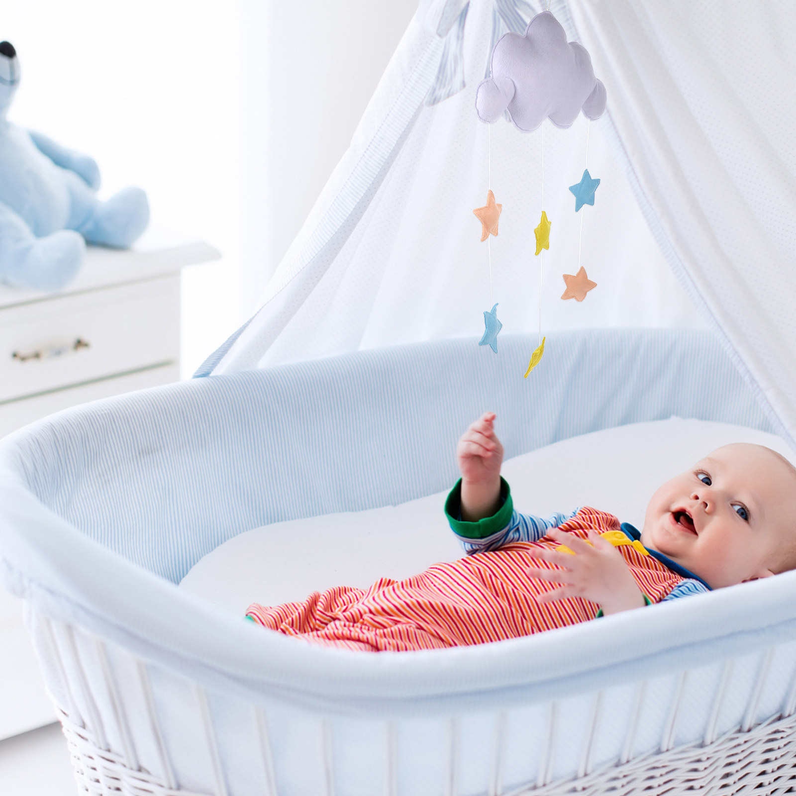 Lovely Cloud Star Felt Wall Ha - Baby Nursery Light Fixture 评论和价格