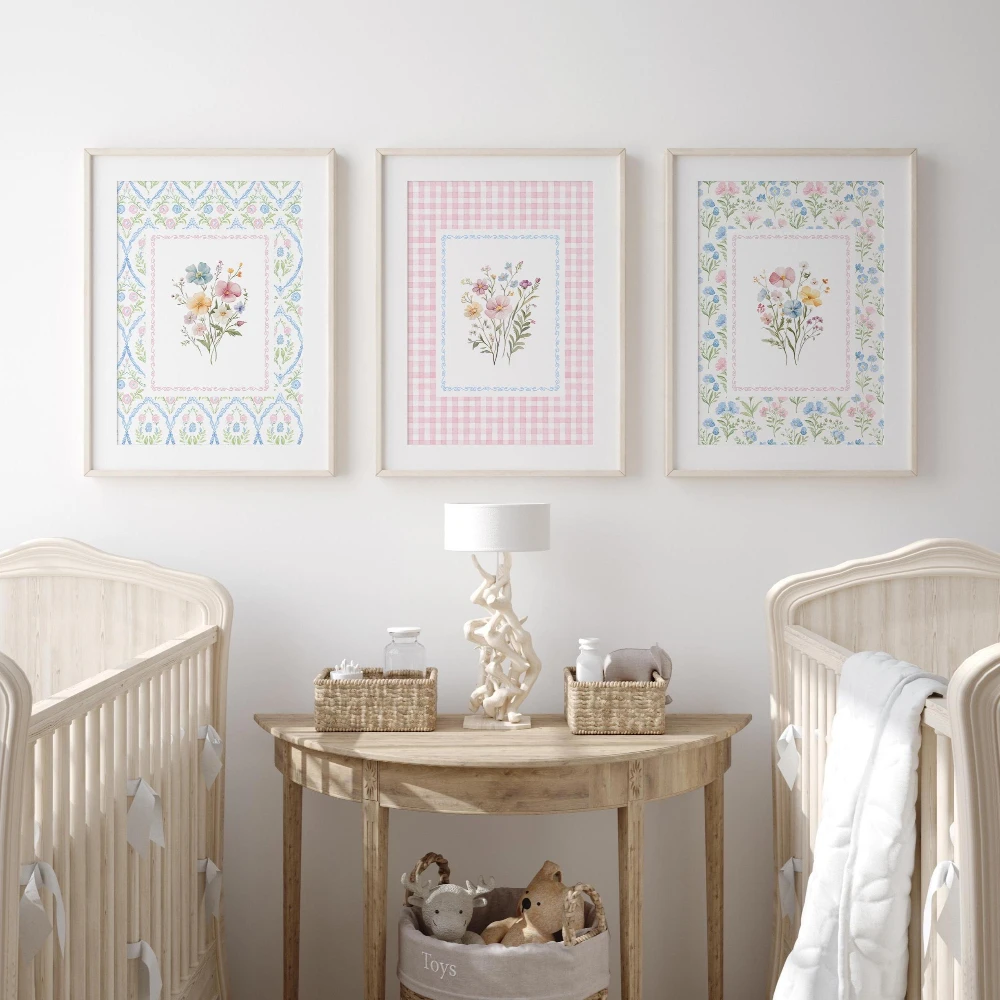 3pcs frameless Canvas Painting - Baby Nursery Frames 评论和价格